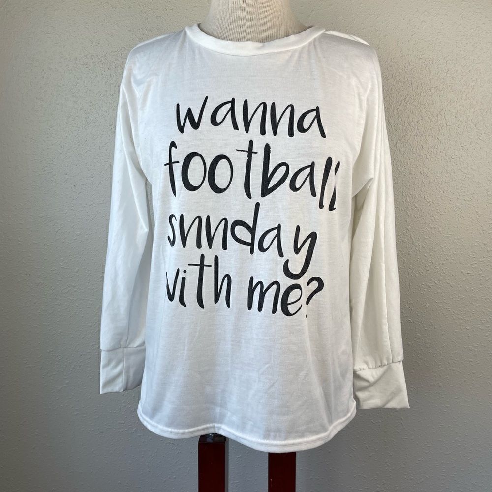 Wanna Football Long Sleeve T-Shirt Size M EUC